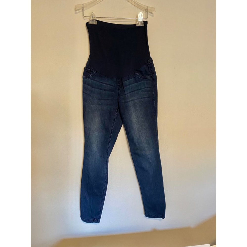 Indigo Blue Maternity Womens Medium Secret Fit Belly Stretch Ankle Skinny Jeans